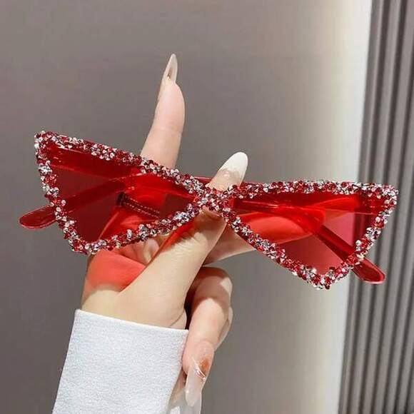 Triangle Crystal Sunglasses Sunglasses For Irregular Hi main image 4